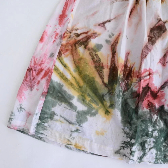 Busayo Segun Tie Dyed Cut Out 100%  Cotton Watercolor Midi Dress XS - Picture 7 of 13